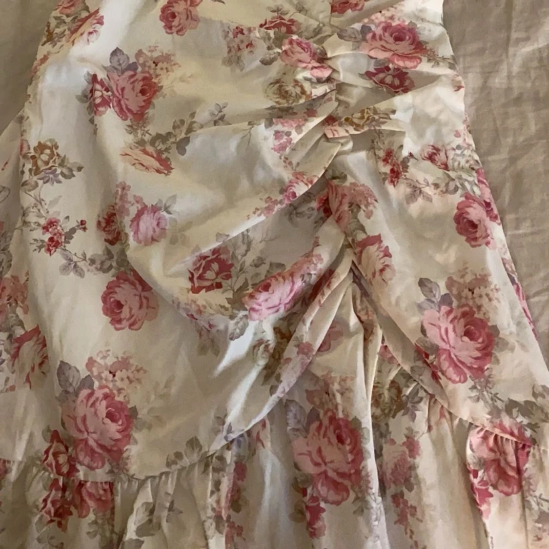 Rosa vit sommarklänning  - 90