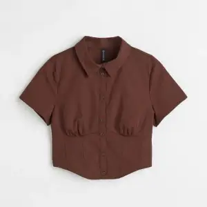 En brun kortärmad skjorta från H&M, i korsettstil. Använd ett fåtal gånger. Sitter väldigt bra. 
