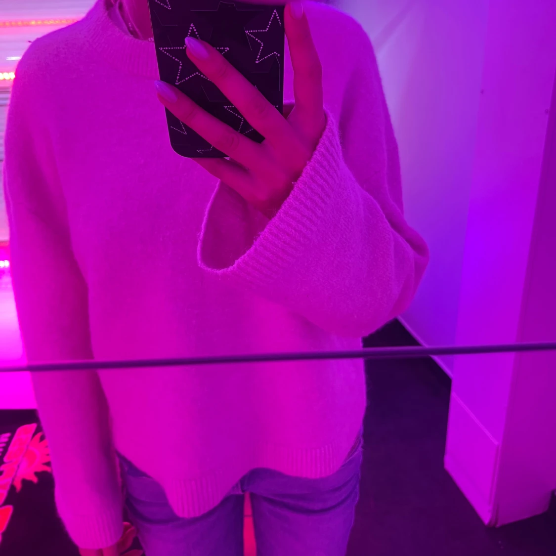 Rosa stickad tröja - 91