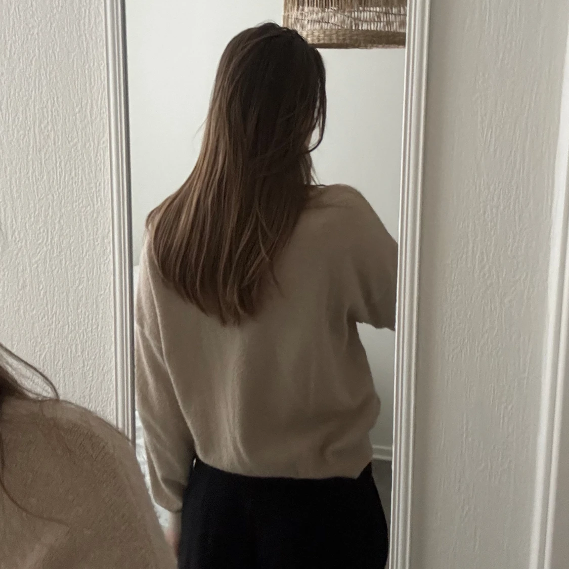 Beige stickad tröja  - 92