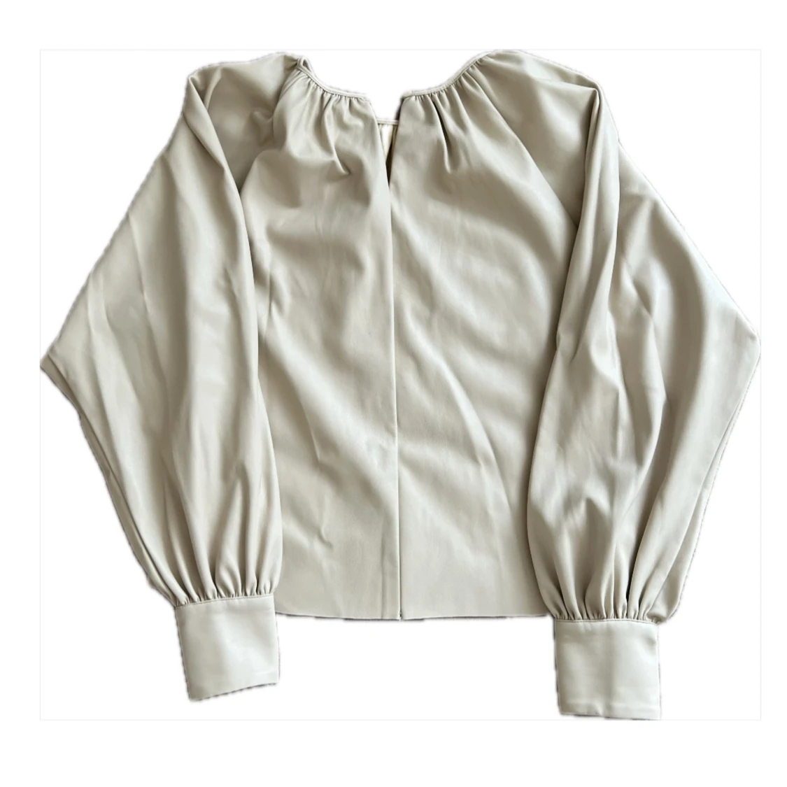 Beige konstläder blus - 90