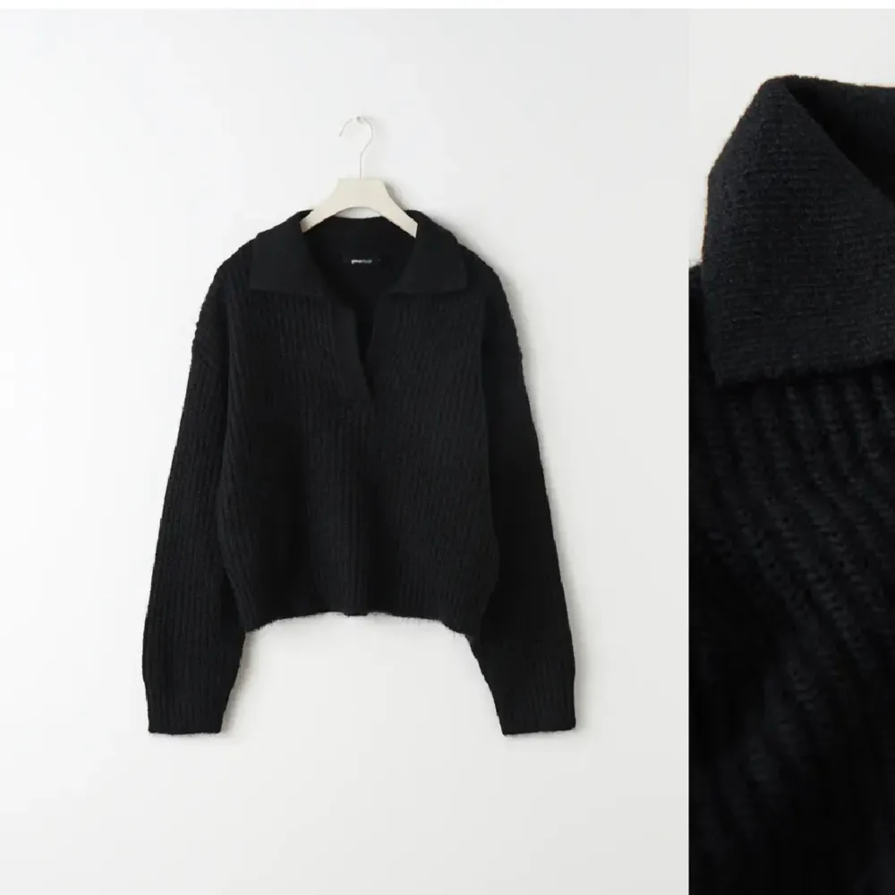 Säljer denna supersnygga stickade tröjan från Ginatricot i storlek XL. Brukar ha xs/s och sitter så fint oversized.  Skriv privat för egna bilder på!!💕. Stickat.