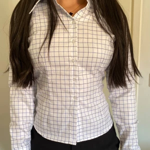 rutig figurnära skjorta - jätte fin skjorta som jag köpt utomlands men inte haft användning till, kramar kurvorna och sitter superbra. materialet är väldigt bra kvalitet också.