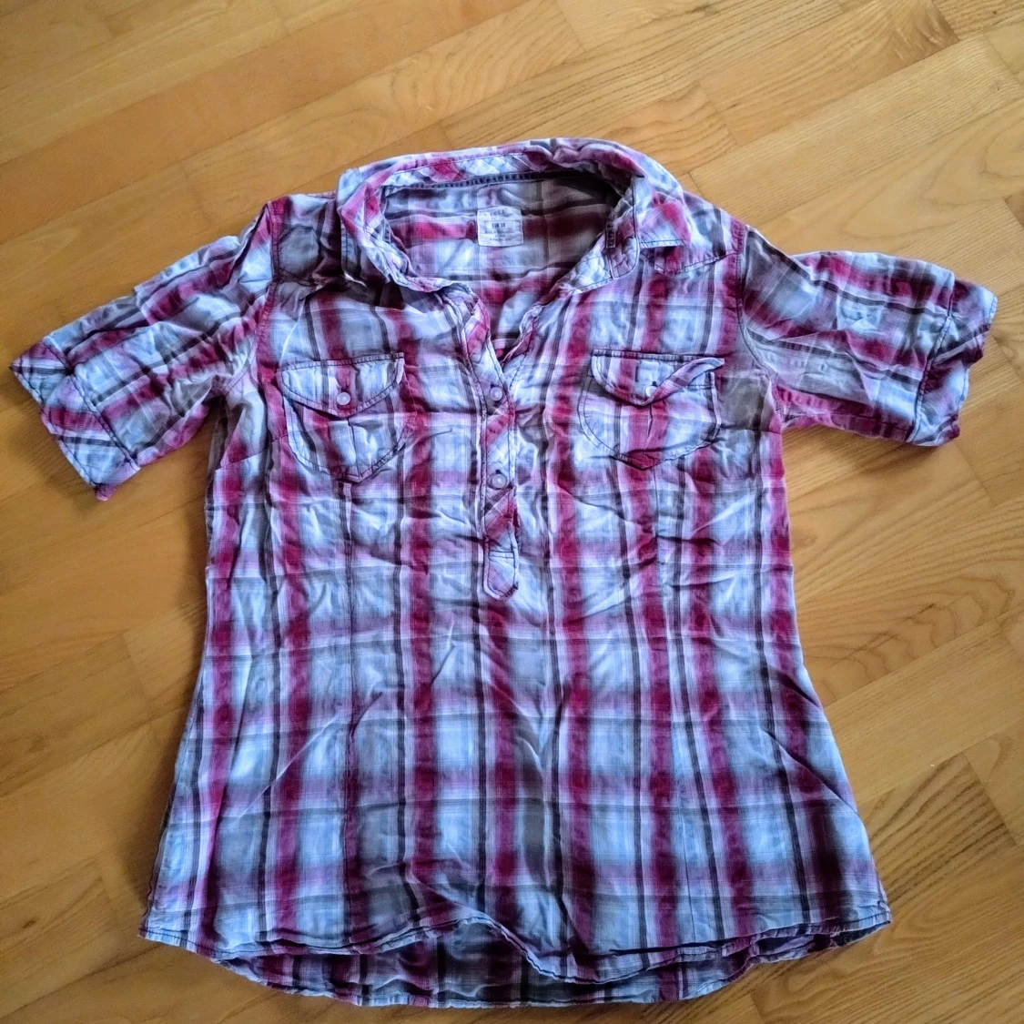 Jättefin rutig skjortblus - 92