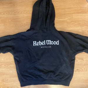 Hoodie - Säljer en hoodie jag inte använt på länge och som börjat sitta lite tajt vid bysten. Inget slitage bortsätt från den lilla texten som börjat flagna av lite men inget märkbart.