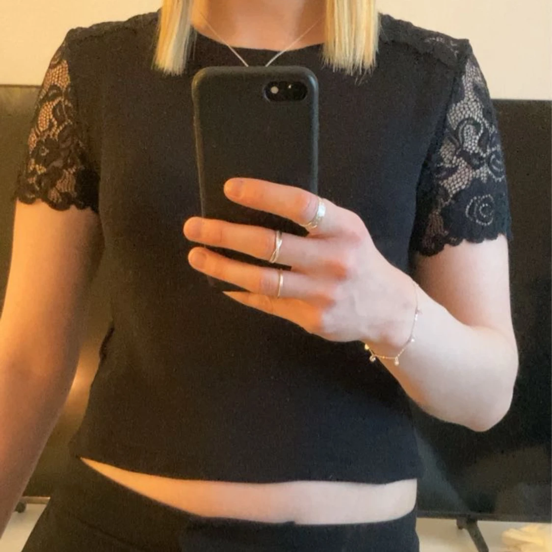 Svart spetstopp - 90