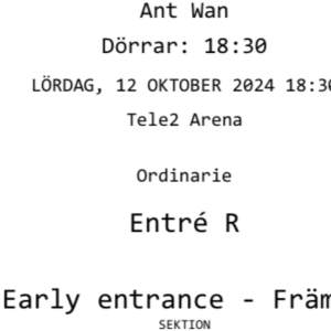 Hej, säljer 2 st stå biljetter främre stå plats  Pga förhinder  1 biljett 1200kr  2 biljetter 2100kr 