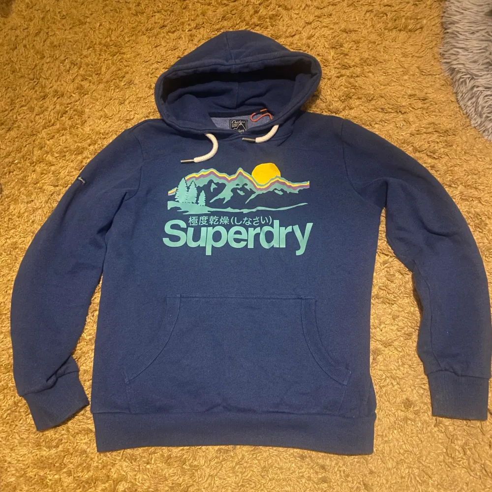 Inprincip helt ny Superdry hoodie i herr storlek. Använd kanske en gång. . Hoodies.
