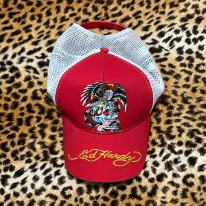 ed hardy keps - ✰*ੈ✩‧₊˚ läs gärna köpvillkoren innan köp ✰ inga bilder på <3 ✰ har några defekter inne i kepsen som i bilden men ha i åtanke att det är ett sparsamt använt second hand plagg ✰ one size med adjustable straps ✰ skriv gärna vid frågor💋