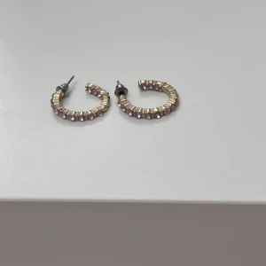 Örhängen - Jättefina örhängen med rosa stenar som går runt som är aldrig använda!! Rengör alla smycken innan jag skickar dem!!