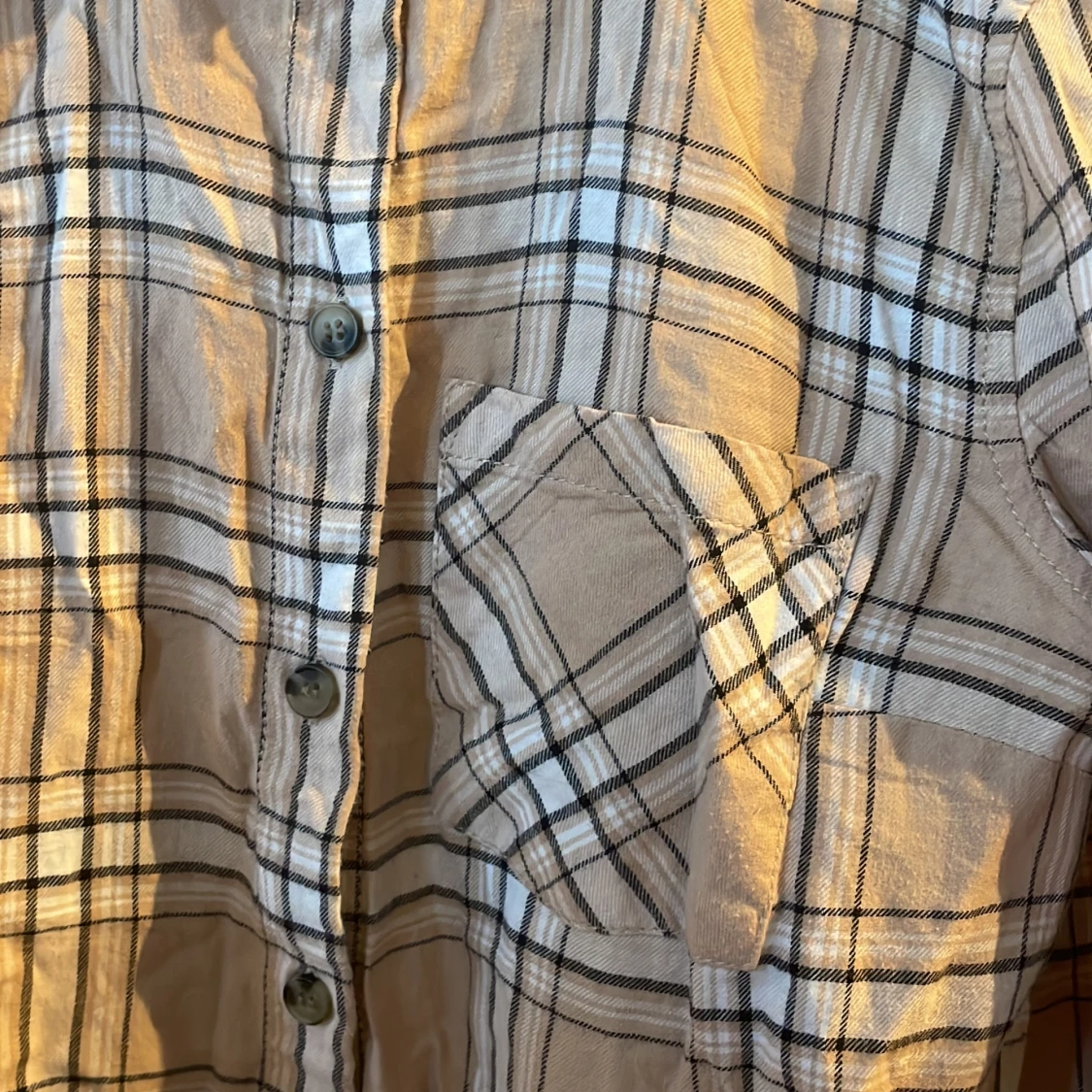 Beige rutig flanellskjorta  - 92