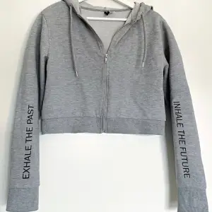 Grå croppad hoodie från H&M Divided  Strl S Använd men i fint skick