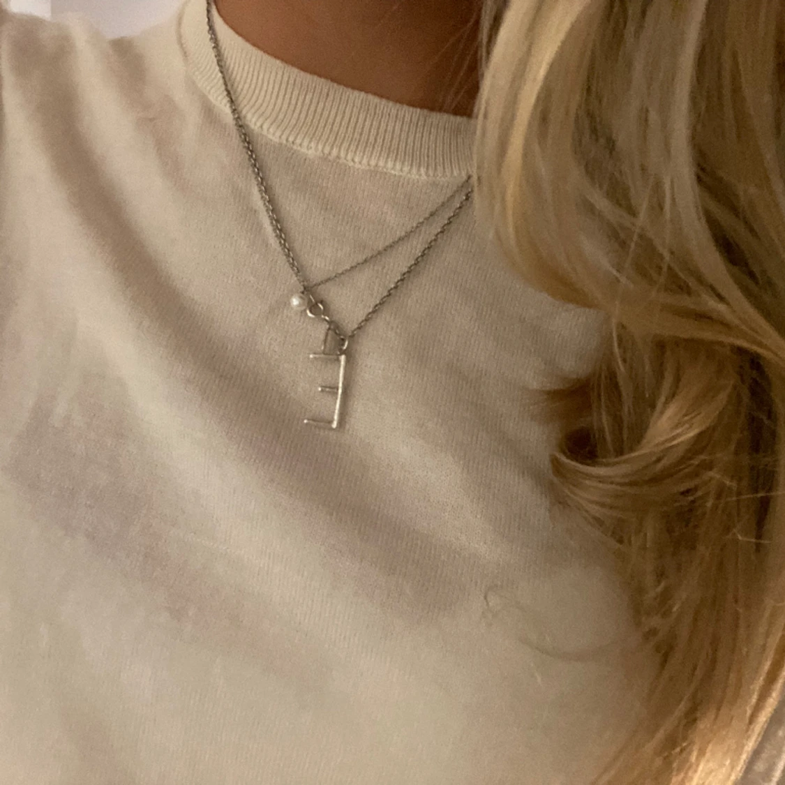 Vit merinoull tröja  - 91