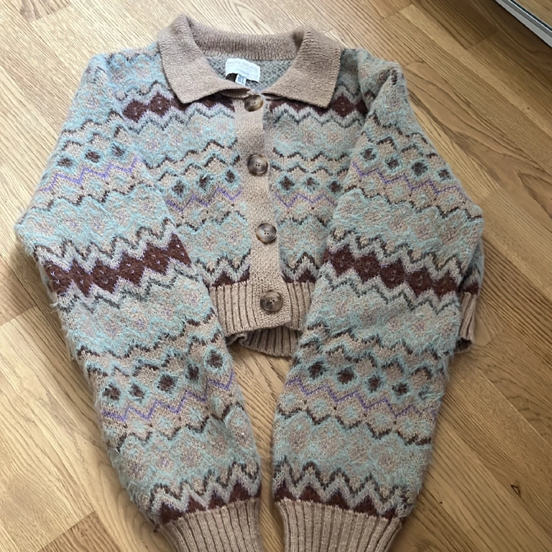 Stickad mönster cardigan