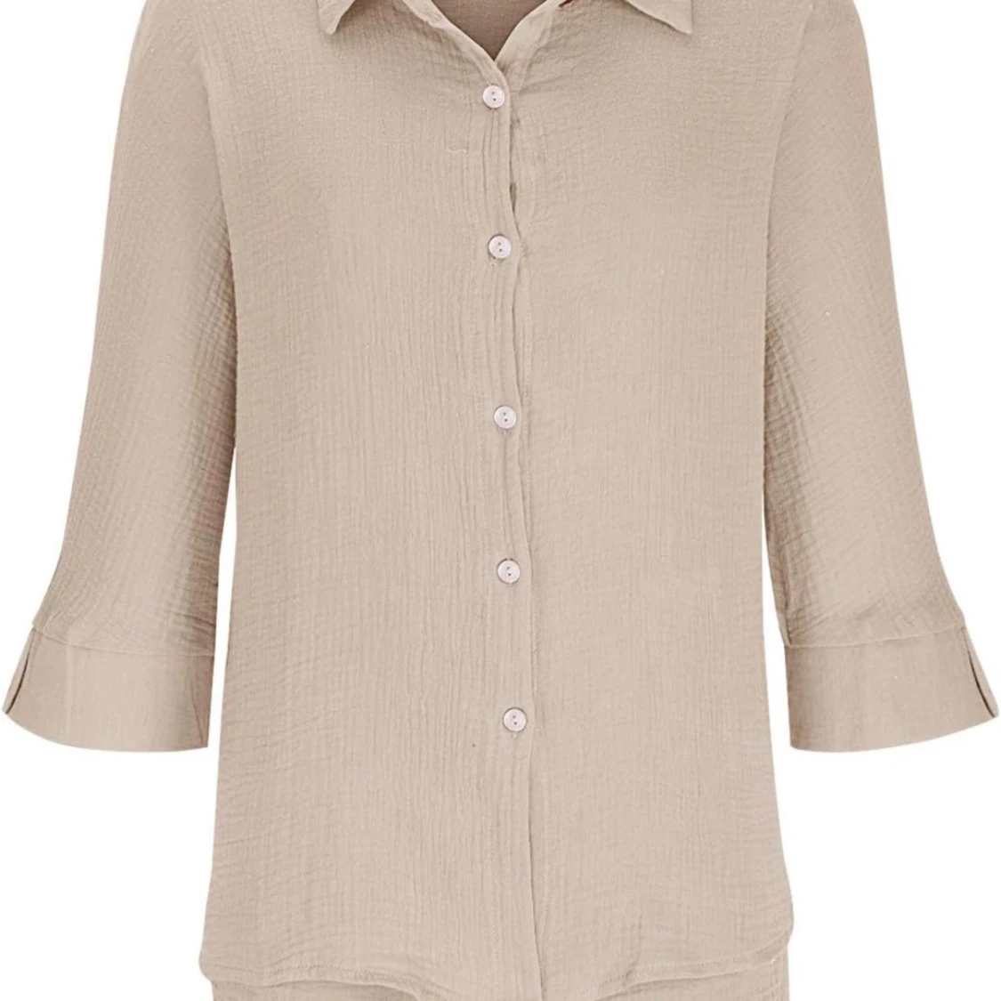 Beige skjorta med trekvartsärm