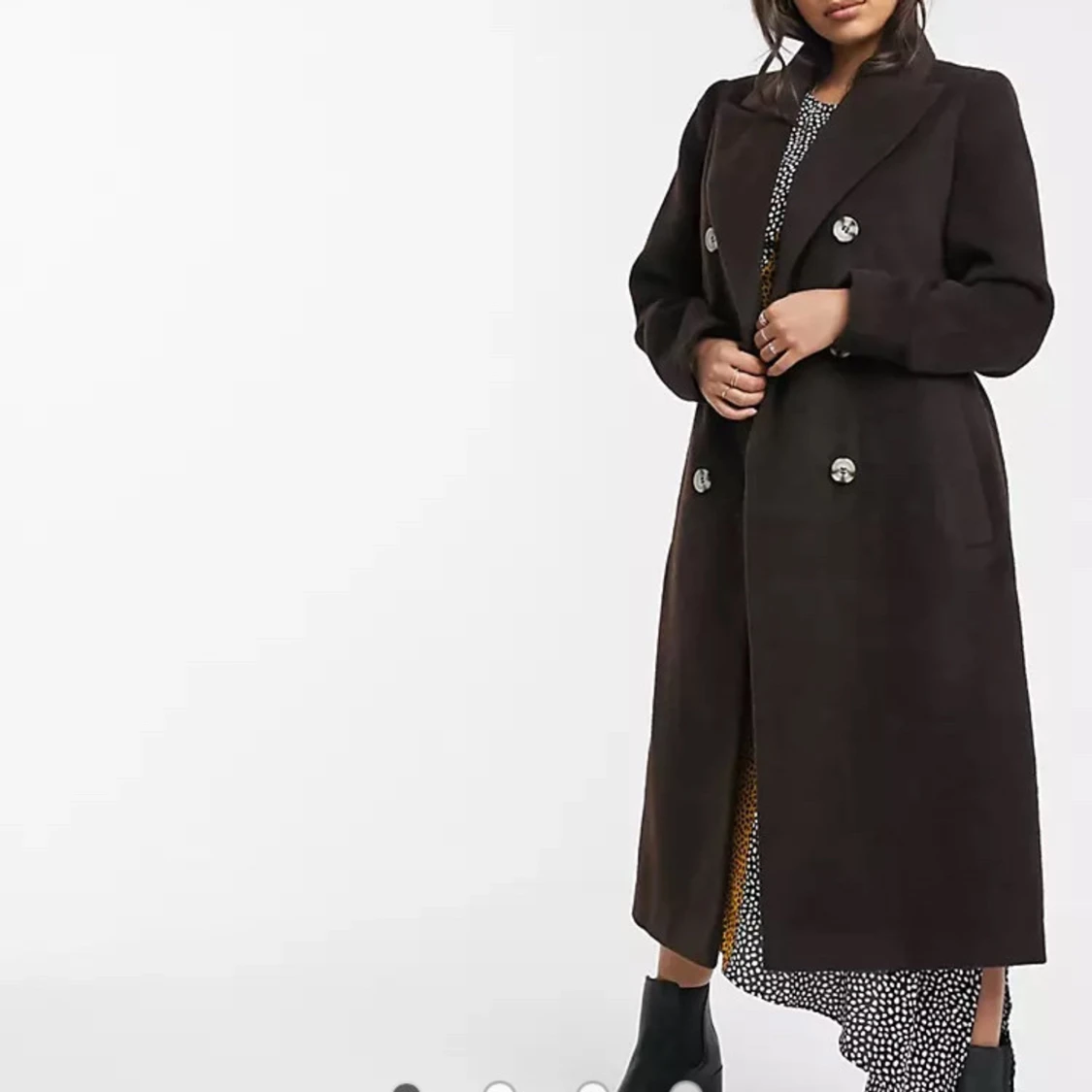 brun lång kappa petite - 91