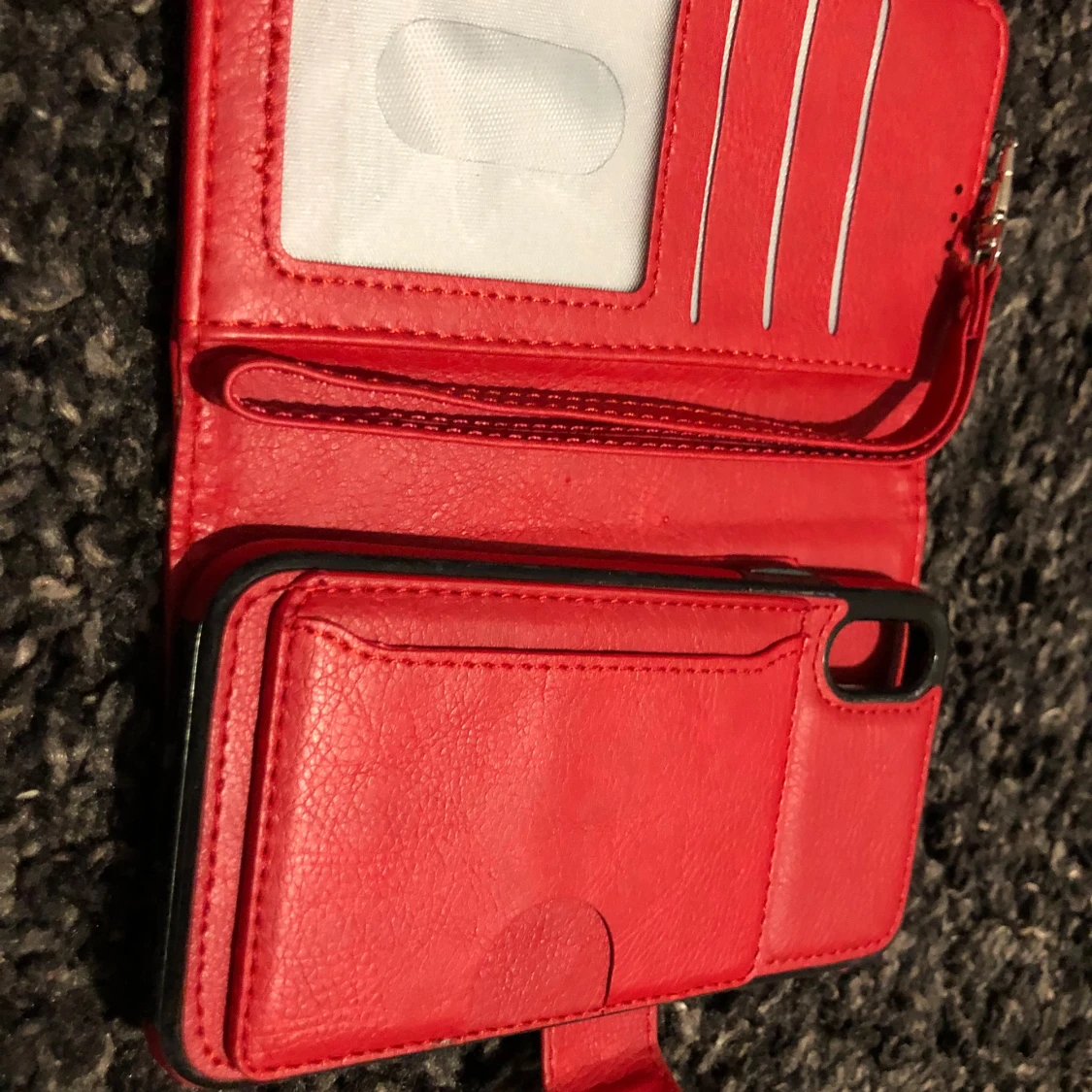 Ny Plånboksfodral till iPhone X  2 delar skinn/ Röd