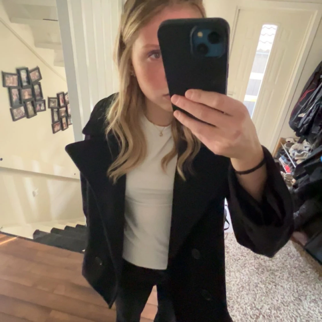 Marin blå kappa - 90