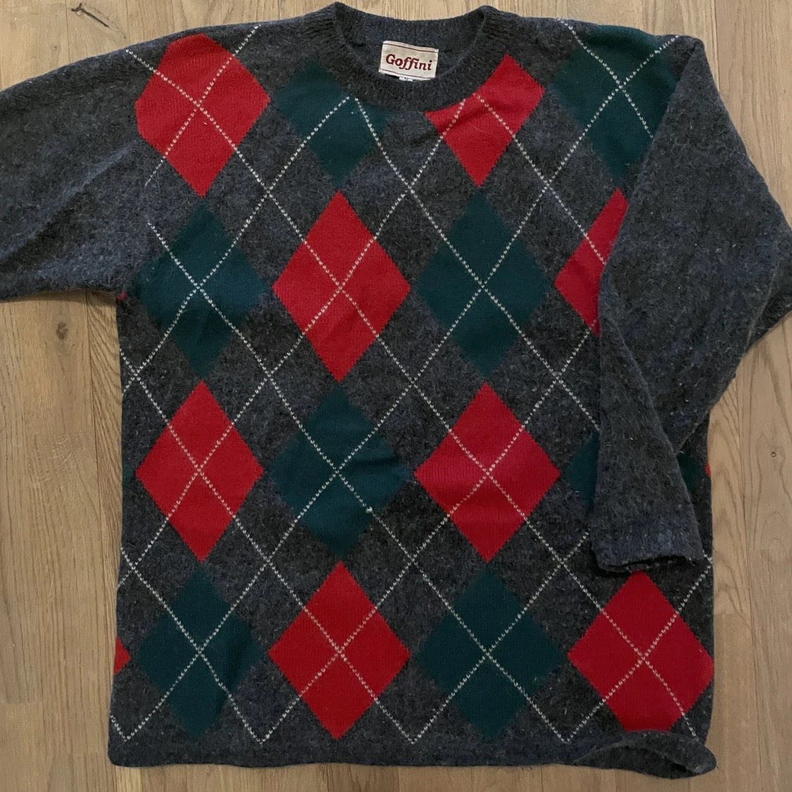 Flerfärgad rutig tjocktröja  - 90