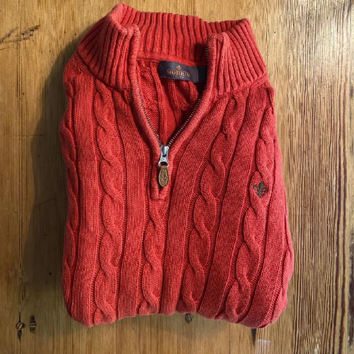 Morris kabelstickad quarter zip - 91