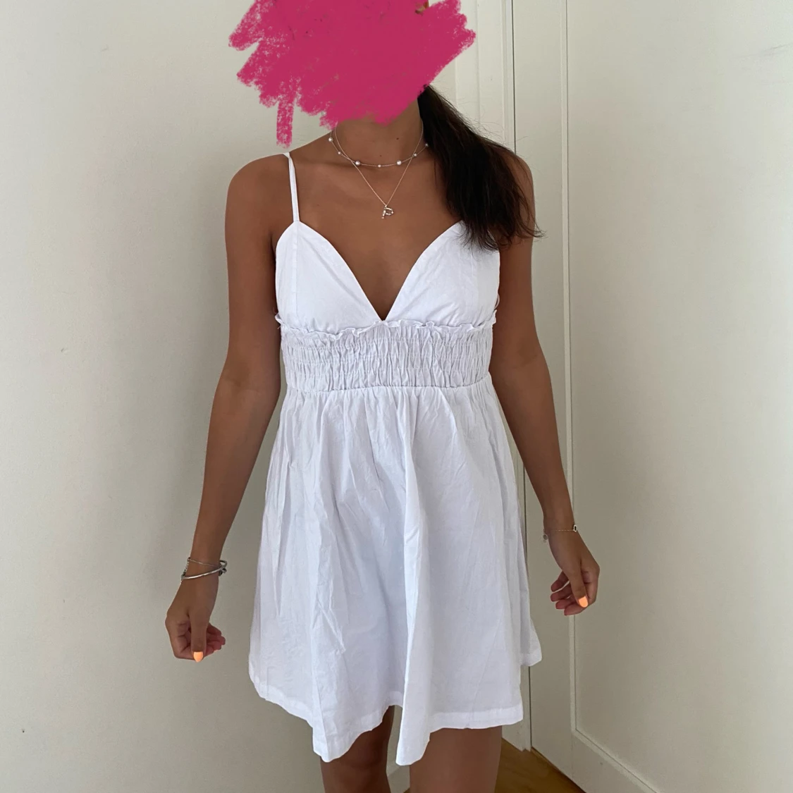 Vit volang klänning!  - 90