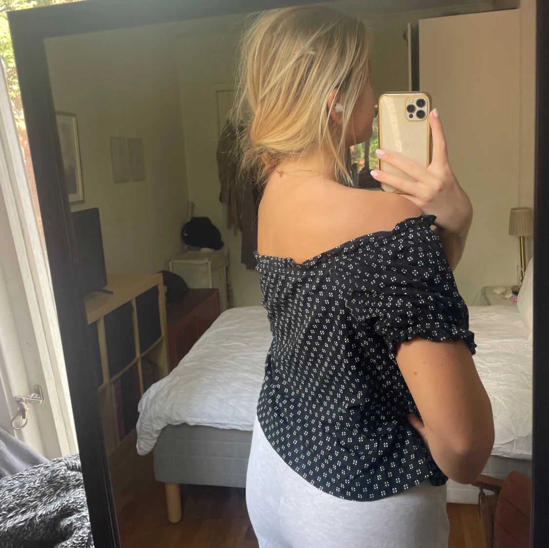 Prickig-mönstrad topp - 90