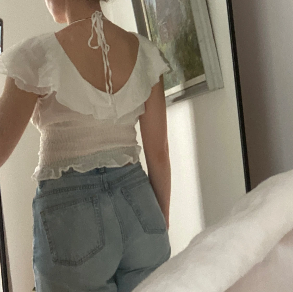 Härlig sommarblus med volang - 90