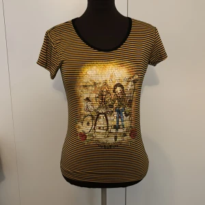 Höst T-shirt  - Den är tunn, orange och svart randig, gjord i thailand. Pris + frakt