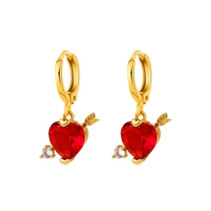 CUPID LOVE EARRINGS - Material: Stainless Steel. Measurements: 13-20 mm. Cupid Love Earrings – These enchanting, gold-plated, stainless steel earrings showcase a pair of delicately crafted cupid wings, providing a lightweight and comfortable adornment for any occasion. 