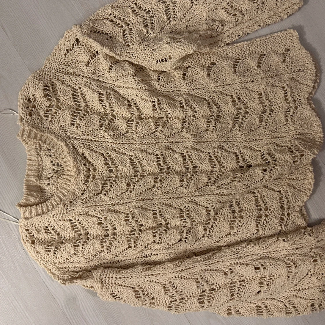 White crochet sweater