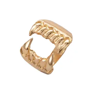 Material: Stainless Steel. Unleash your wild side with our Clawed Ring, featuring menacing tooth-like protrusions reminiscent of sharp claws. Crafted with attention to detail, this ring exudes an edgy and fierce aesthetic. 