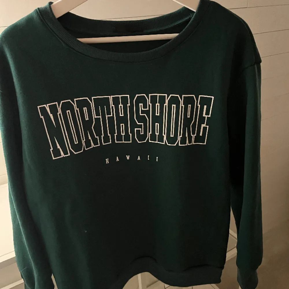 Grön fin sweatshirt med tryck!💚. Hoodies.