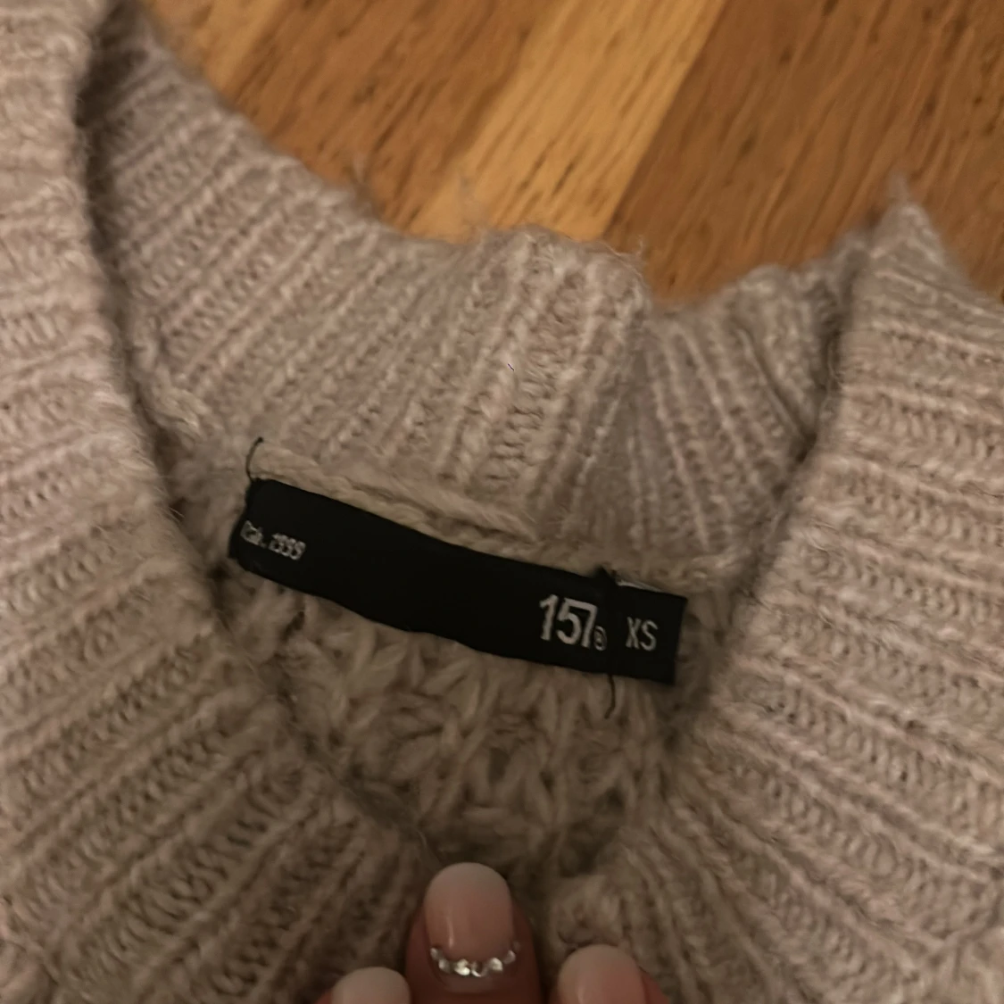 Beige stickad kofta  - 90