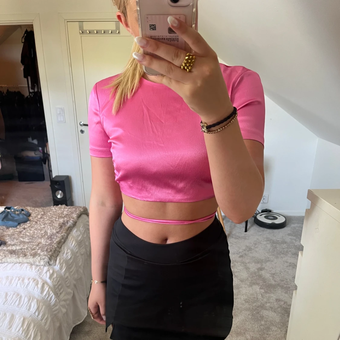 Jättefin rosa backless topp