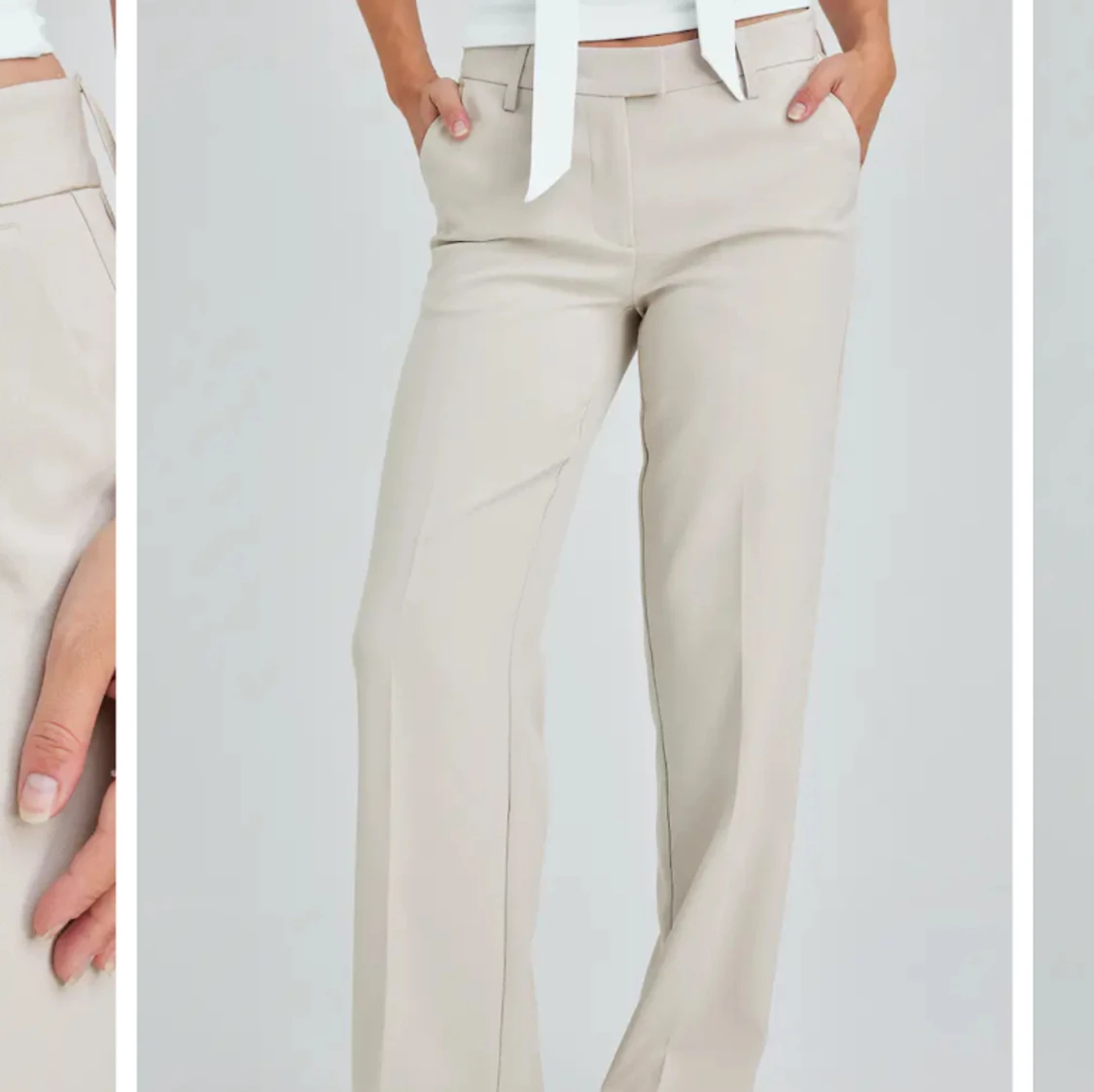 Beiga kostymbyxor från bikbok 