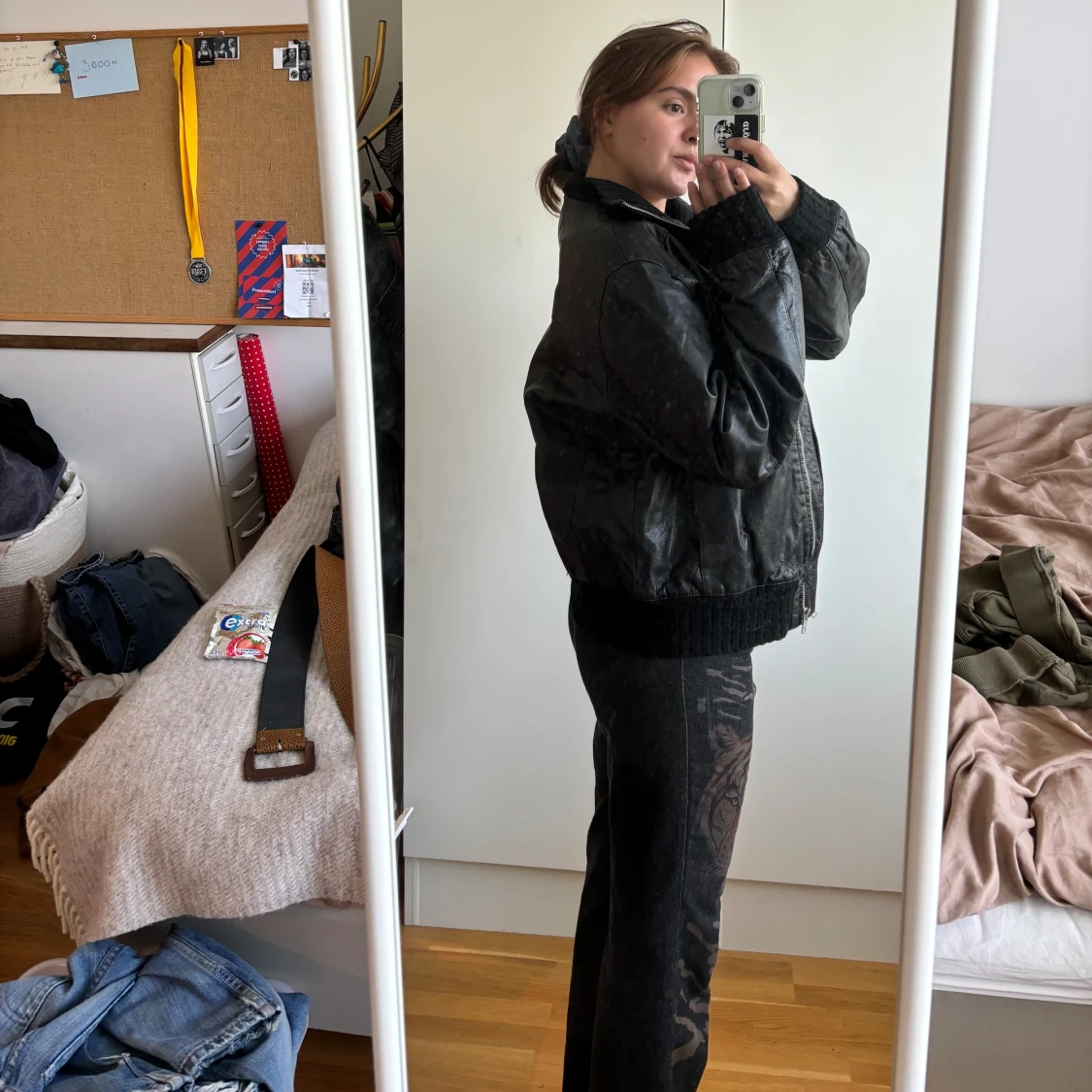 Snygg läder/bilker jacket! - 90