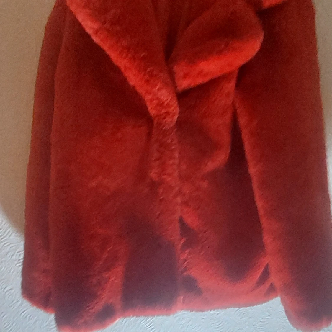 Red fur coat