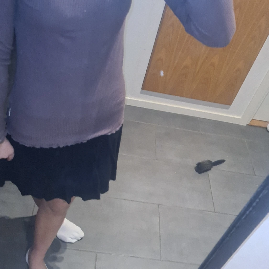 Långärmad lila tröja med spets