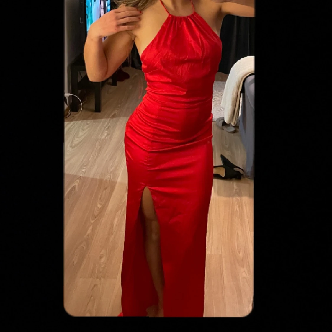 Röd långklänning/ balklänning 