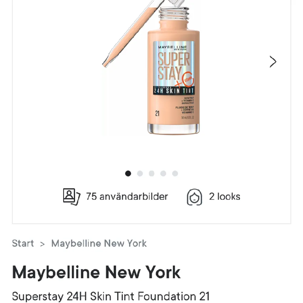 Super stay maybelline skin tint 24 h i färg 03, bara använd 1 gång . Övrigt.