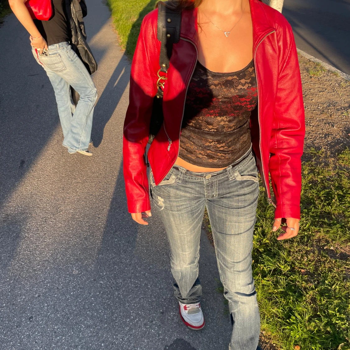 Red biker jacket - 90