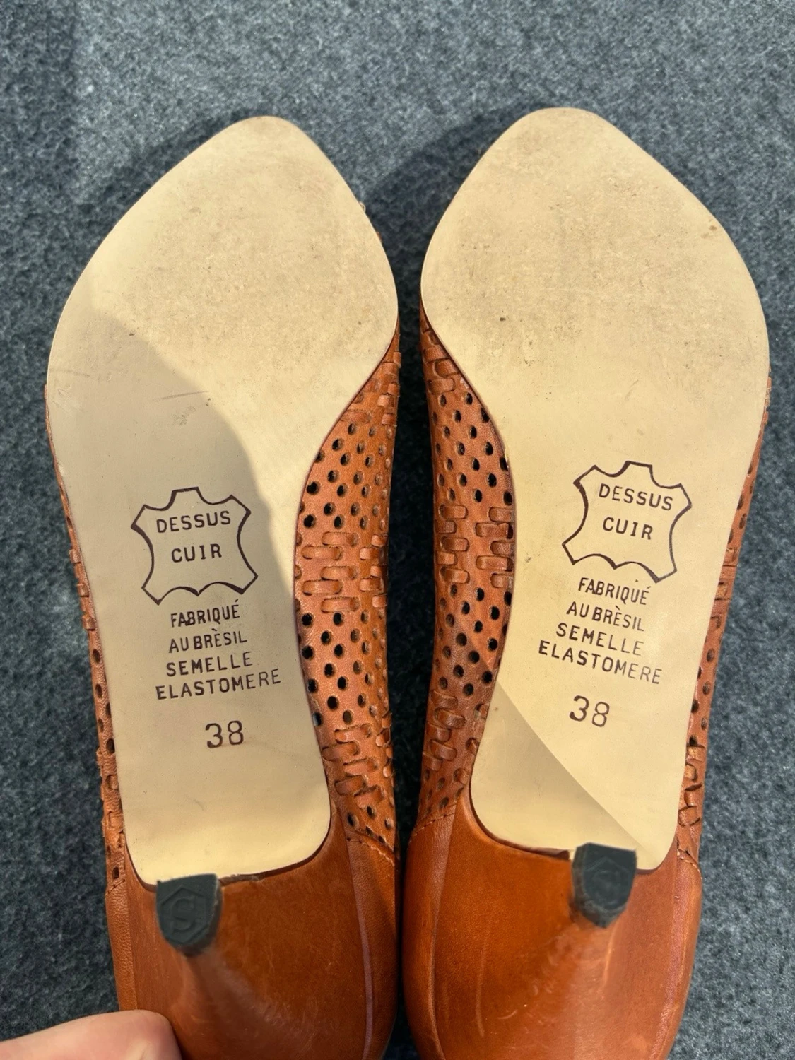 Bruna pumps i läder - vintage - 2