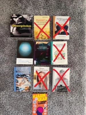 Kurslitteratur socialpedagogiskt arbete inom funktionshinderområdet  - Kurslitteratur som jag använt under min utbildning på programmet socialpedagogiskt arbete inom funktionshinderområdet vid Malmö Universitet. Det går bra att köpa styckvis så det är bara att skriva! Paketpris för alla böcker: 500kr Böckerna som är kryssade är redan köpta!