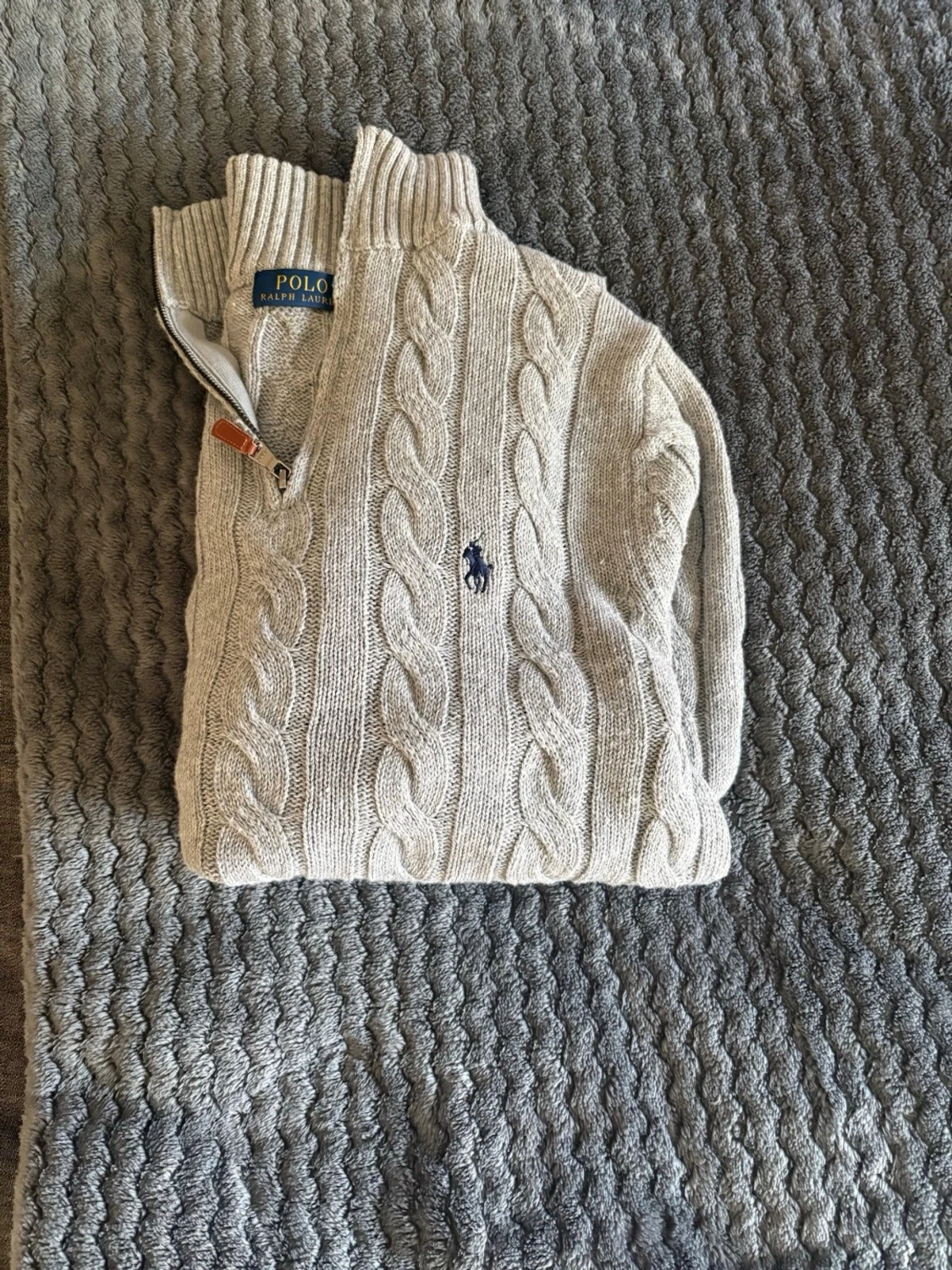 Ljusgrå kabelstickad tröja Polo Ralph Lauren - 2