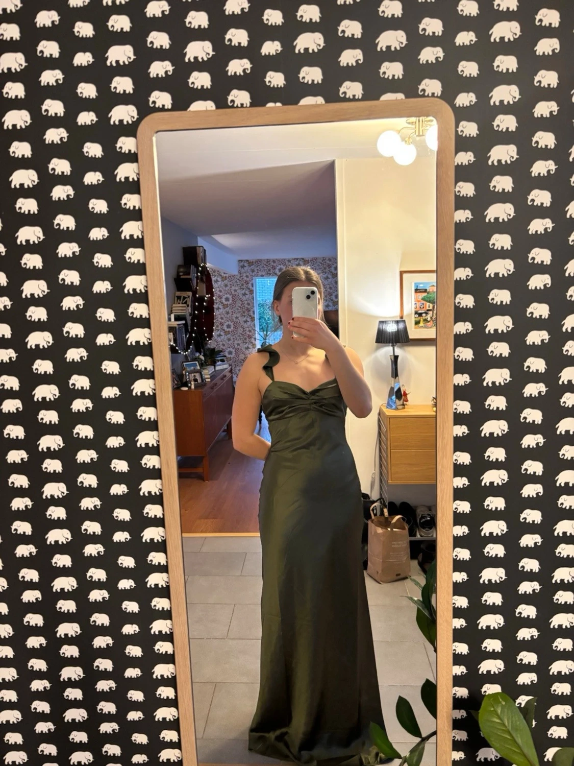 Mörkgrön långklänning 