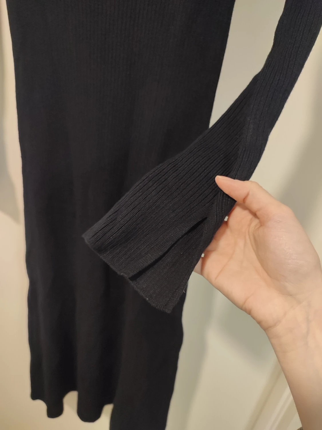 Svart stickad klänning storlek M - 3