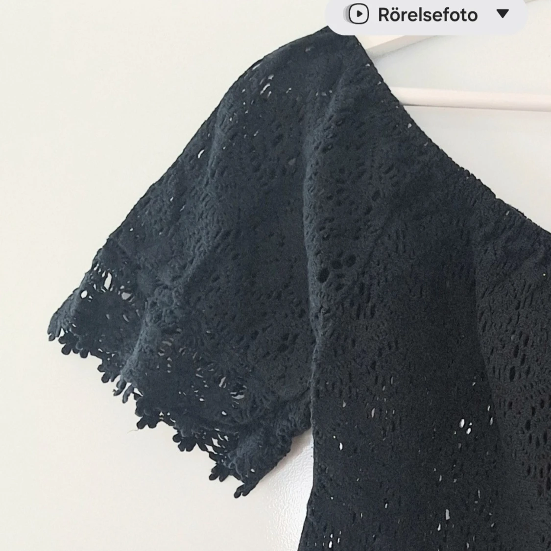 Svart offshoulder spetsblus - 1