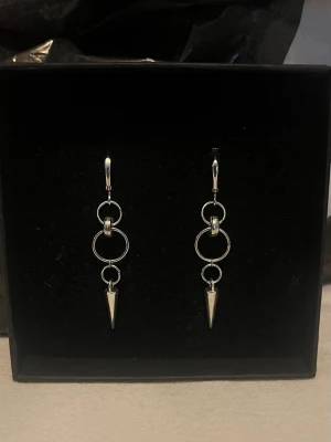 Silverörhängen - Ett par silverfärgade örhängen i rostfritt stål. Aldrig använda! Finns även att köpa enskilt så kolla mina andra annonser!