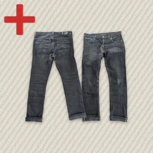 Selvedge Nudie Jeans Grim Tim  - Ett par Selvedge Nudie Grim Tim i storlek 34/32, se mått nedan. Bra skick, skriv om du har frågor!  Mått: Storlek på tag – 34/32, Midja – 42.5 cm, Midjehöjd – 24 cm, Lår – 26 cm, Innersöm – 75 cm, Längd – 98 cm, Benöppning – 17 cm