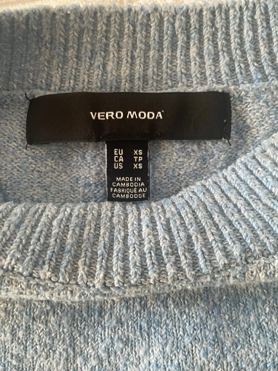 Ljusblå puffärm stickad tröja Vero Moda - 2